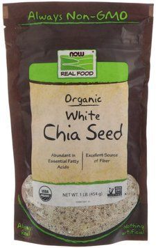 NOW Foods WHITE CHIA SEEDS ORG 1 LB Органические белые семена чиа 523364 фото