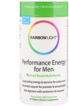 Rainbow Light Performance Energy for Men Food-Based Multivitamin 90 Tabs Витамины для мужчин без железа 535513 фото