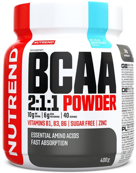 Амінокислота для спорту Nutrend BCAA 2:1:1 Powder 400 g / 40 servings / ice blue raspberry 1101842 фото