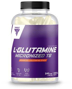 Амінокислота для спорту Trec L-Glutamine Micronized T6 240 capsules/60 servings/Unflavored 969772 фото