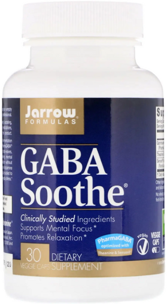 Jarrow Formulas Gaba Soothe ГАМК гамма-аминомасляная кислота 100 мг 30 капсул 1158219 фото