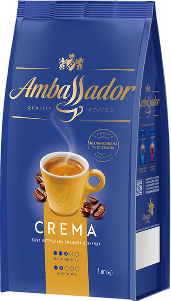 Кофе в зернах Ambassador Crema 1000 г (8720254649665) 1309704 фото