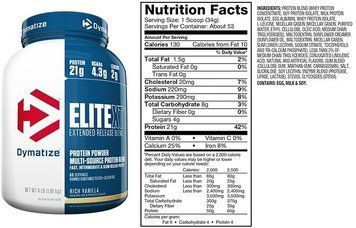 Протеин Dymatize Elite XT 1810 g /53 servings/ Rich Vanilla 416534 фото