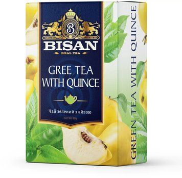 Чай Bisan зелений Green Tea With Quince 80 г (4820186122565) 1177275 фото