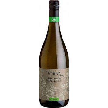 Вино Vinuva, Pinot Grigio Terre Siciliane IGT, Sicilia, Organic, біле сухе, 0.75 л (PRV8003625071006) 793741 фото