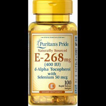 Puritan's Pride Vitamin E with Selenium 400 Iu Витамин Е с селеном 100 гелевых капсул 776638 фото