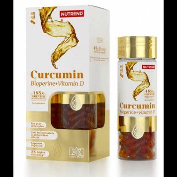 Nutrend Curcumin + Bioperine + Vitamin D Куркумин, Биоперин и Витамин D 60 капсул 844033 фото