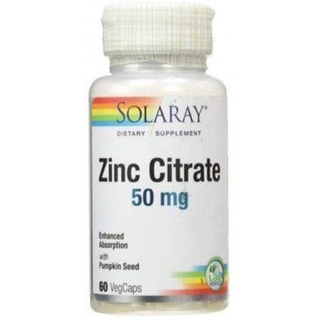 Solaray Zinc Citrate, 50 mg, 60 Vegetarian Capsules (SOR-47102) 661713 фото
