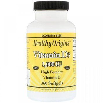 Healthy Origins Vitamin D3 1,000 IU 360 Softgels Витамин D3 534483 фото
