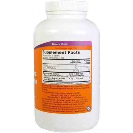 Now Foods Glucosamine & Chondroitin Extra Strength Tablets 240 tabs 416642 фото