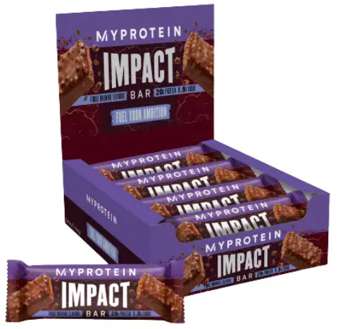 Протеїнові батончики Myprotein Impact Protein Bar 12x64g / Fudge Brownie 1113197 фото