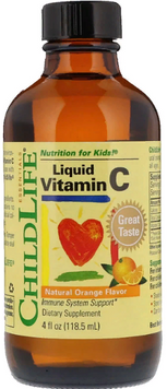 ChildLife, Essentials, Liquid Vitamin C, Natural Orange Flavor, 4 fl oz (118.5 mL) (CDL10200) 623264 фото