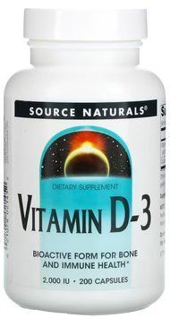 Source Naturals Vitamin D-3 2000 IU - 200 Capsules 1452188 фото