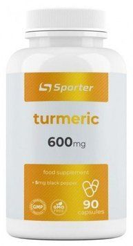 Sporter Organic Turmeric 600 mg і Black Pepper Куркумін 90 капсул 968907 фото