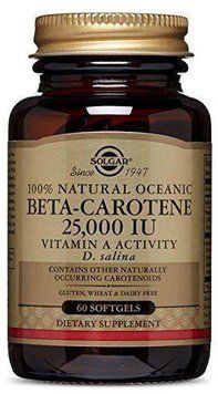 Solgar Oceanic Beta-Carotene 25,000 IU 60 Softgels 498780 фото
