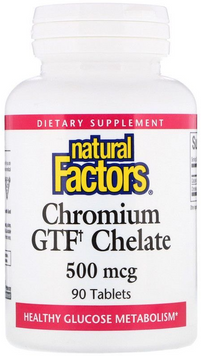 Natural Factors Chromium GTF Chelate Хром 500 мкг 90 таблеток 1044464 фото