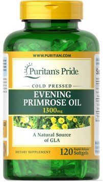 Puritans Pride Evening Primrose Oil 1300 mg with Gla - 120 softgels 1464356 фото