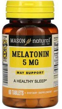 Mason Natural Melatonin 5 mg Мелатонин 60 таблеток 936588 фото