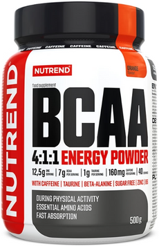 Амінокислота для спорту Nutrend BCAA 4:1:1 Energy Powder 500 g / 20 servings / orange 1101844 фото
