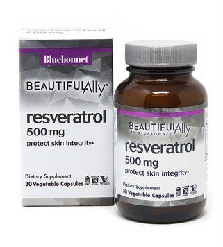 Bluebonnet Nutrition Resveratrol, 500 mg, 30 Vegetable Capsules (BLB0878) 659807 фото