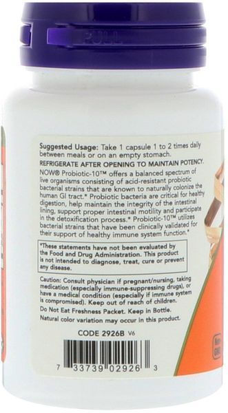 Now Foods Probiotic-10 25 billion 50 veg caps 417991 фото