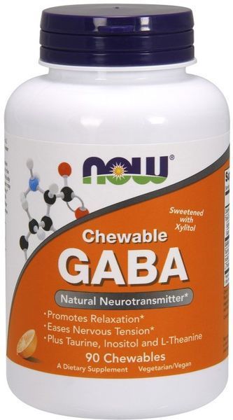 NOW Foods GABA Chewable Tablets 90 tabs Orange 416622 фото