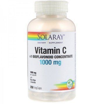 Solaray Vitamin C with Bioflavonoid Concentrate 1000 mg / 50 mg Вітамін C з биофлавоноидами 250 капсул 777195 фото