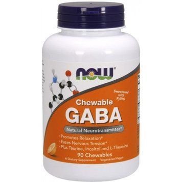 Now Foods Gaba Chewable Tablets 90 tabs Orange 416622 фото