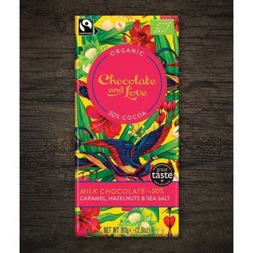 Молочный шоколад Chocolate and Love органический с карамелью, фундуком и морской солью 80 г (5060270123880) 1243462 фото