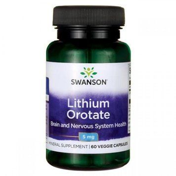 Swanson Lithium Orotate 5 mg Литий оротат 60 веганских капсул 776283 фото