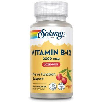 Solaray Vitamin B-12 2000mcg - 90 lozenges Natural Cherry 1452588 фото