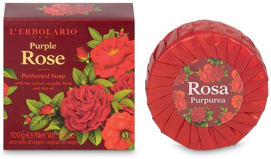 L'Erbolario Perfumed Soap Purple Rose and Oat oil Душистое мыло Пурпурная Роза 100 g 886580 фото