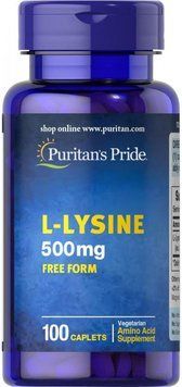 Puritan's Pride L-Lysine 500 mg 100 caps Л-лізин 519236 фото