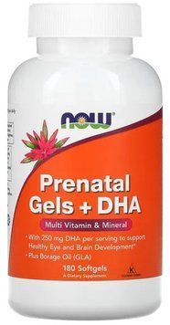 Now Foods Prenatal Gels + DHA - 180 softgels 1449608 фото