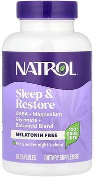 NATROL Sleep & Restore Melatonin Free - 60 caps 1456258 фото