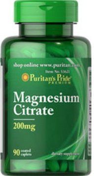 Puritan's Pride Magnesium Citrate 200mg-90 Caplets 442765 фото