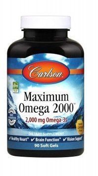 Carlson Labs Maximum Omega 2000 2,000 mg 90 Soft Gels Natural Lemon Flavor Максимум Омега 552383 фото