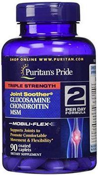 Puritan's Pride Triple Strength Glucosamine, Chondroitin & MSM Joint Soother 90 caps 386525 фото
