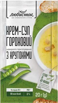 Упаковка Крем-суп Любисток гороховый с крутонами 12х20 г (УП4820241583300) 1156373 фото