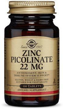 Solgar Zinc Picolinate, Солгар Пиколинат Цинка 100 таблеток 463622 фото
