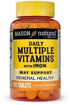 Mason Natural Daily Multiple Vitamins With Iron Мультивитамины с железом 100 таблеток 935291 фото