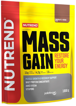 Гейнер Nutrend MASS GAIN 1050 g / 15 servings / chocolate+cocoa 1101907 фото