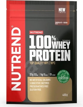 Протеин Nutrend 100% Whey Protein 400 g / 13 servings / cocoa chocolate 1156848 фото