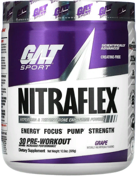 Предтренировочний комплекс GAT Nitraflex 309 g / 30 servings / Grape 816822 фото