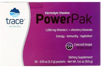 Trace Minerals Research Electrolyte Stamina Power Pak 1200 mg Электролиты со вкусом винограда 30 пакетов 883886 фото