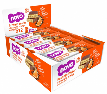 Протеиновый вафельный батончик Novo Nutrition Protein Wafer bar 12x40g Choclate Orange 1039975 фото