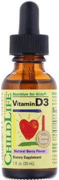 ChildLife, Vitamin D3, Natural Berry Flavor, 1 fl oz (30 ml) (CDL10900) 623266 фото