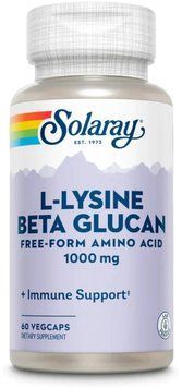 Solaray L-Lysine with Beta Glucan 1000mg - 60 Veg Capsules 1452757 фото