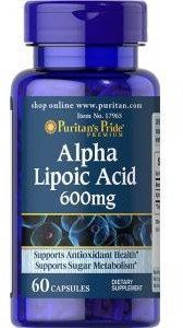 Puritan's Pride Alpha Lipoic Acid 600 mg 60 Capsules Альфа-ліпоєва кислота 519197 фото
