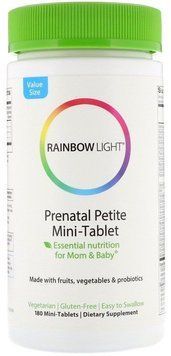 Rainbow Light Prenatal Petite 180 Mini-Tabs Мультивитамины для беременных 535515 фото